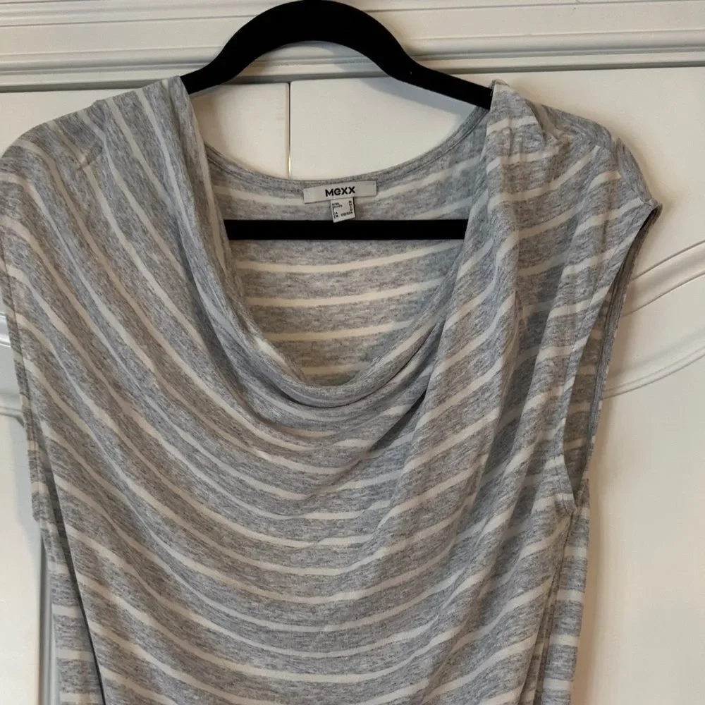 Mexx Grey casual Striped Dress with Tie Waist - Picture 3 of 5